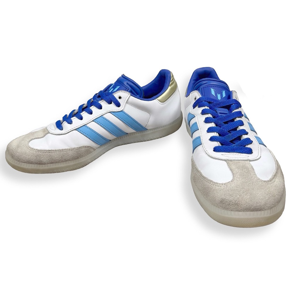 Adidas Samba Messi Inter Miami White Blue Gold Soccer Sneakers Mens 9.5 Terrace - Picture 4 of 9